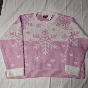 Nwt 32 degrees 3x pink and white sweater